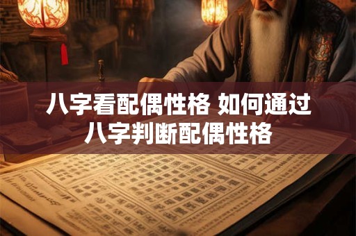 八字看配偶性格 如何通过八字判断配偶性格