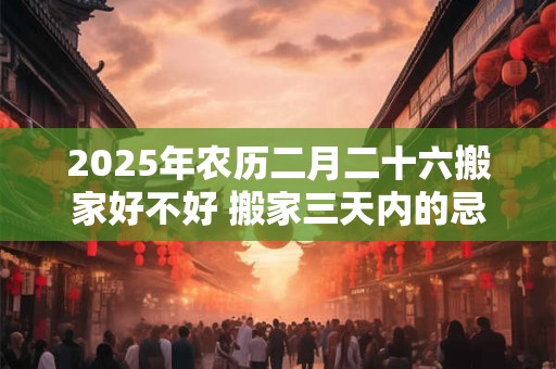 2025年农历二月二十六搬家好不好 搬家三天内的忌讳