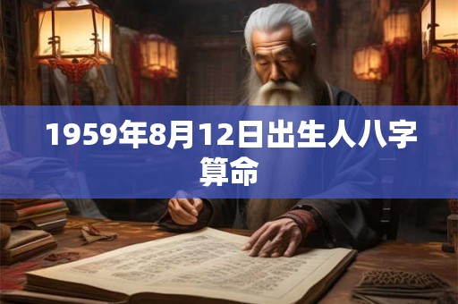 1959年8月12日出生人八字算命