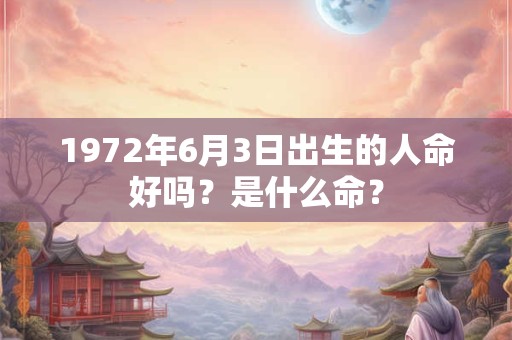 1972年6月3日出生的人命好吗？是什么命？