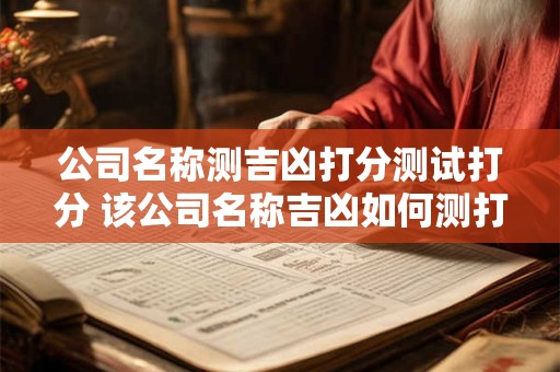 公司名称测吉凶打分测试打分 该公司名称吉凶如何测打分