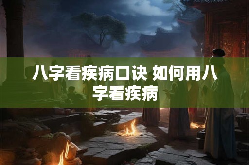 八字看疾病口诀 如何用八字看疾病
