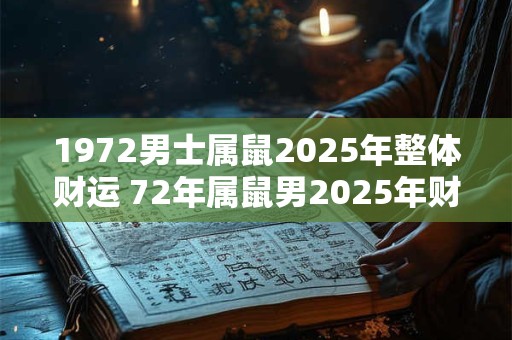 1972男士属鼠2025年整体财运 72年属鼠男2025年财运如何