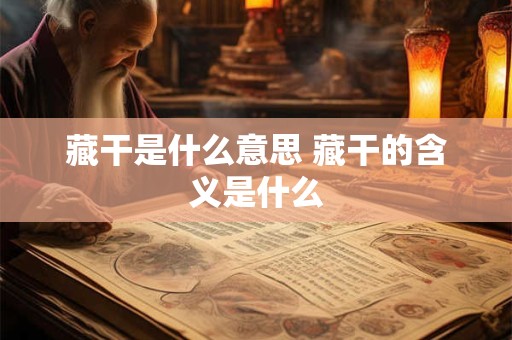 藏干是什么意思 藏干的含义是什么