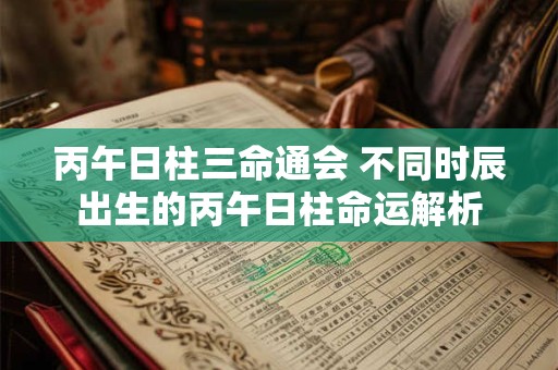 丙午日柱三命通会 不同时辰出生的丙午日柱命运解析