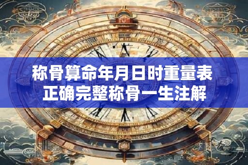 称骨算命年月日时重量表 正确完整称骨一生注解
