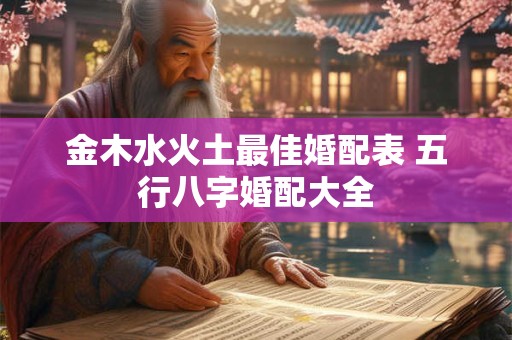 金木水火土最佳婚配表 五行八字婚配大全