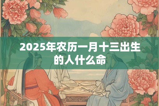 2025年农历一月十三出生的人什么命