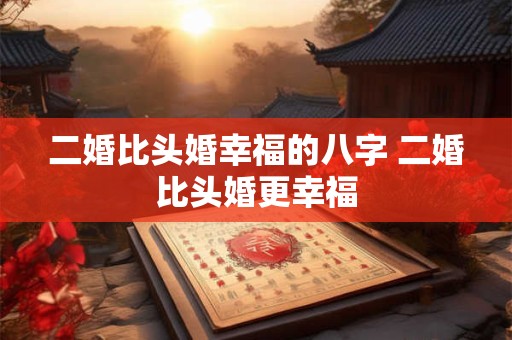 二婚比头婚幸福的八字 二婚比头婚更幸福
