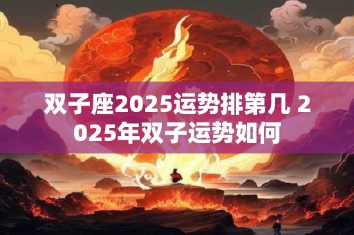 双子座2025运势排第几 2025年双子运势如何