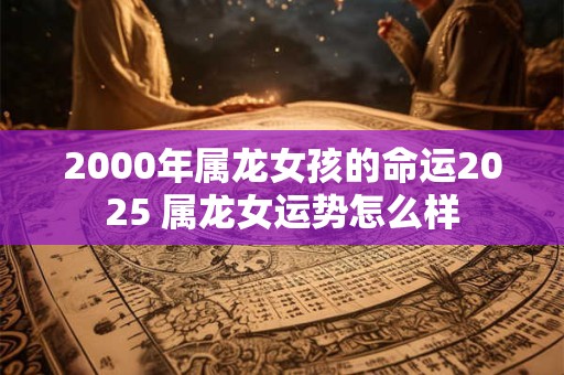 2000年属龙女孩的命运2025 属龙女运势怎么样