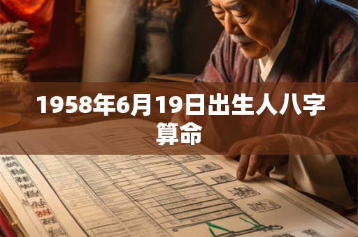 1958年6月19日出生人八字算命