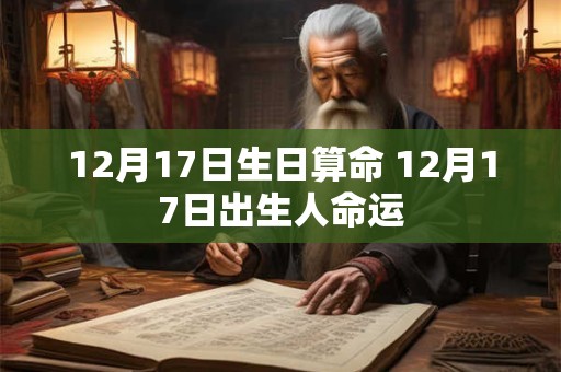 12月17日生日算命 12月17日出生人命运