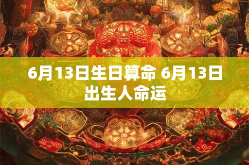 6月13日生日算命 6月13日出生人命运