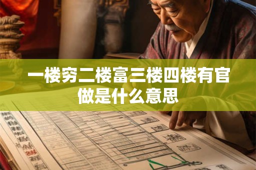 一楼穷二楼富三楼四楼有官做是什么意思