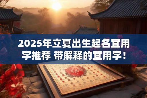 2025年立夏出生起名宜用字推荐 带解释的宜用字！