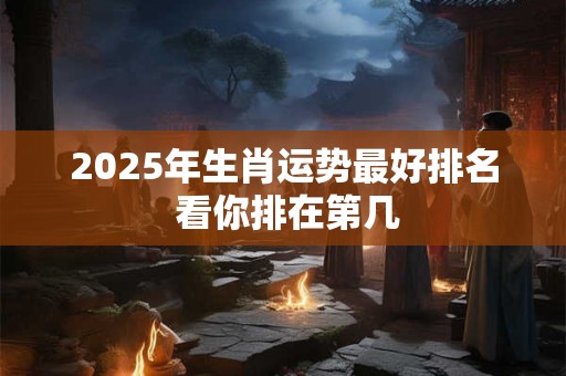 2025年生肖运势最好排名 看你排在第几