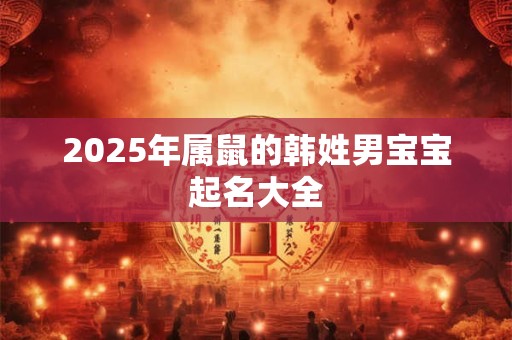 2025年属鼠的韩姓男宝宝起名大全