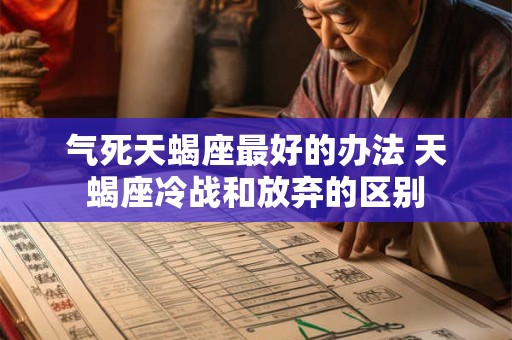 气死天蝎座最好的办法 天蝎座冷战和放弃的区别