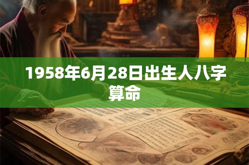 1958年6月28日出生人八字算命