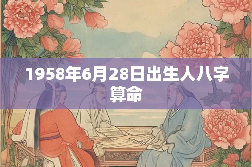1958年6月28日出生人八字算命
