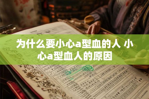 为什么要小心a型血的人 小心a型血人的原因
