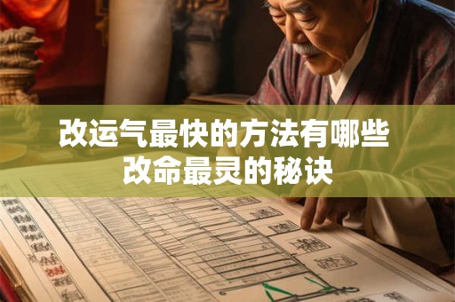 改运气最快的方法有哪些 改命最灵的秘诀