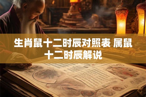 生肖鼠十二时辰对照表 属鼠十二时辰解说