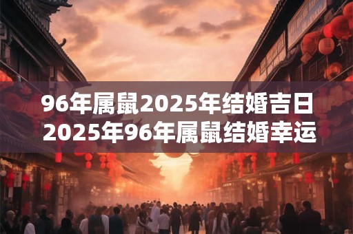 96年属鼠2025年结婚吉日 2025年96年属鼠结婚幸运日