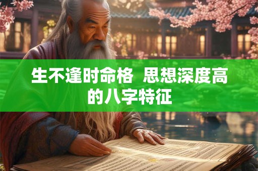 生不逢时命格  思想深度高的八字特征