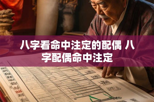 八字看命中注定的配偶 八字配偶命中注定
