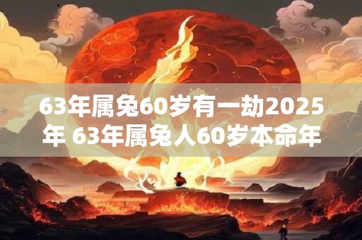 63年属兔60岁有一劫2025年 63年属兔人60岁本命年大灾如何化解