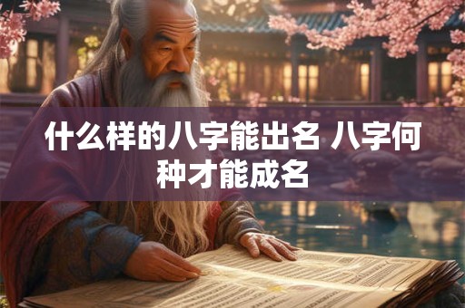 什么样的八字能出名 八字何种才能成名