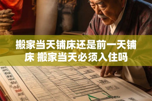 搬家当天铺床还是前一天铺床 搬家当天必须入住吗