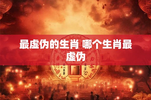 最虚伪的生肖 哪个生肖最虚伪