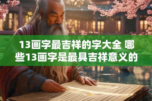 13画字最吉祥的字大全 哪些13画字是最具吉祥意义的