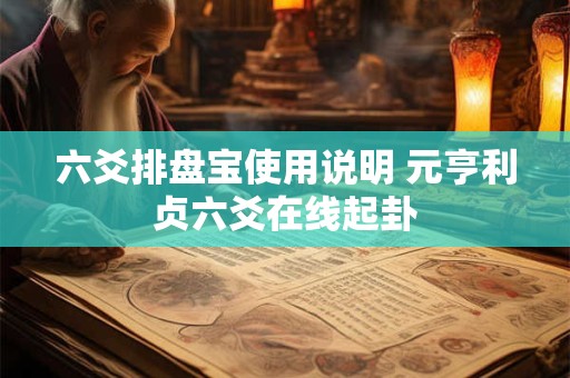 六爻排盘宝使用说明 元亨利贞六爻在线起卦