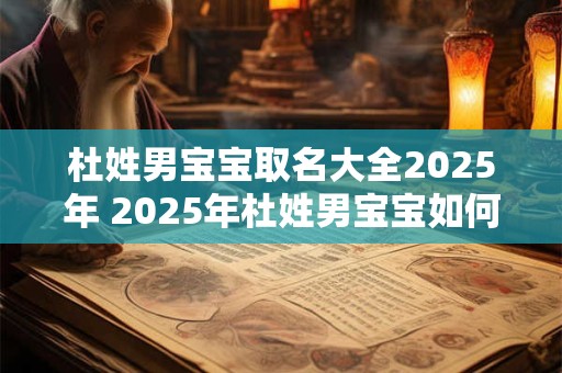 杜姓男宝宝取名大全2025年 2025年杜姓男宝宝如何取名