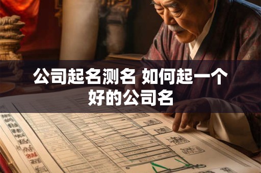 公司起名测名 如何起一个好的公司名