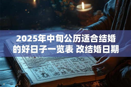 2025年中旬公历适合结婚的好日子一览表 改结婚日期不吉利吗