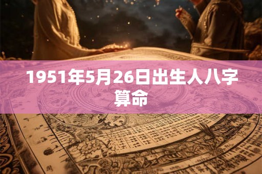 1951年5月26日出生人八字算命