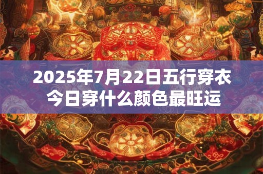 2025年7月22日五行穿衣 今日穿什么颜色最旺运