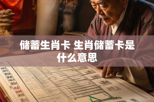 储蓄生肖卡 生肖储蓄卡是什么意思