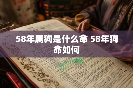 58年属狗是什么命 58年狗命如何
