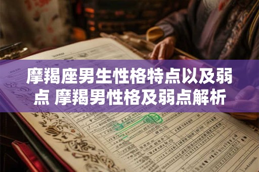 摩羯座男生性格特点以及弱点 摩羯男性格及弱点解析