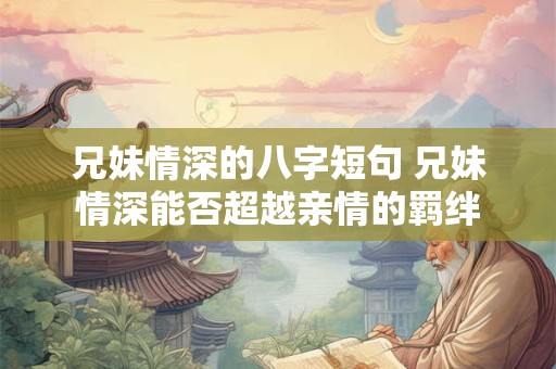 兄妹情深的八字短句 兄妹情深能否超越亲情的羁绊