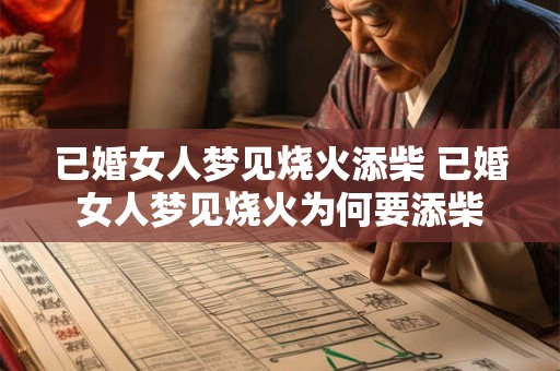 已婚女人梦见烧火添柴 已婚女人梦见烧火为何要添柴