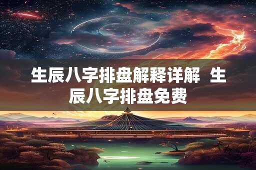 生辰八字排盘解释详解  生辰八字排盘免费