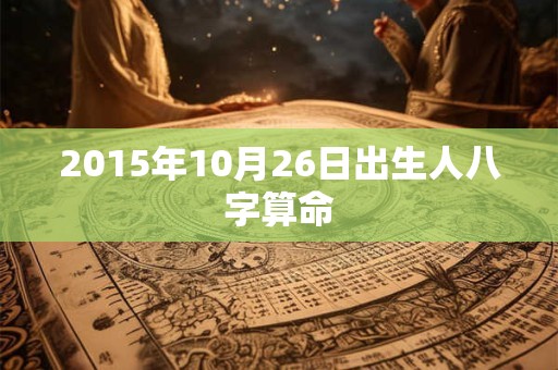 2015年10月26日出生人八字算命