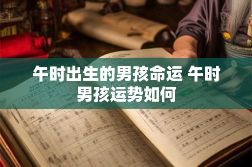 午时出生的男孩命运 午时男孩运势如何